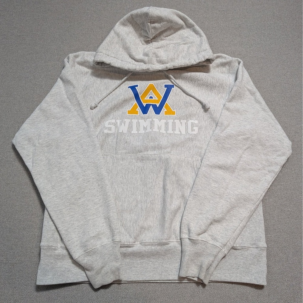 Champion Reverse Weave Men's Gray Medium Pullover Hoodie AW Swimming Athletic